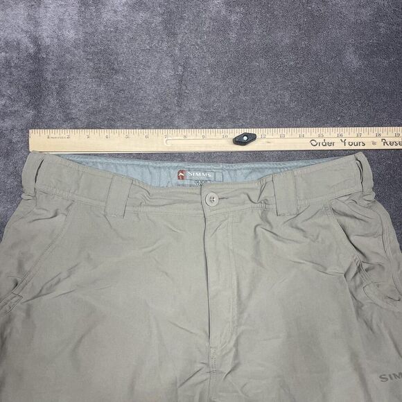 Simms Shorts Men's Size Large Beige Chino Guide Series Fly Fishing Cargo - Picture 5 of 14